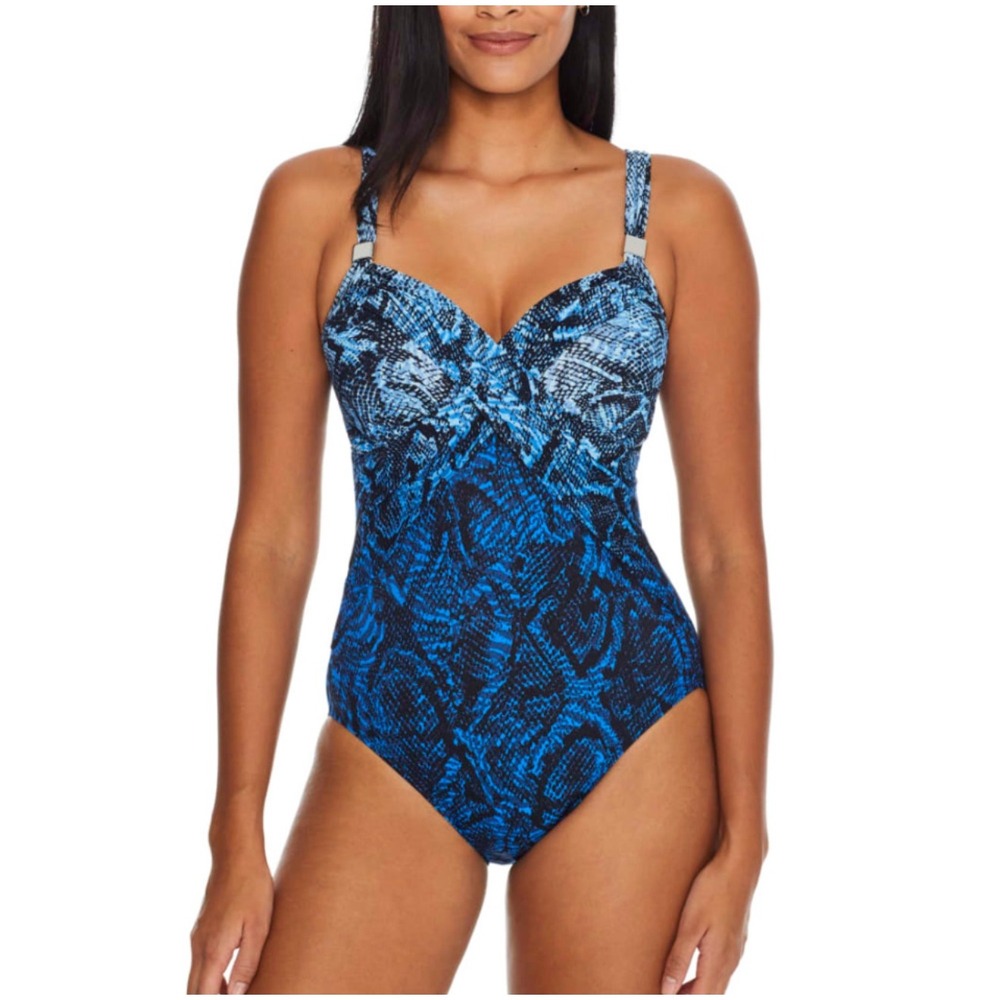 NWT Miraclesuit It's A Wrap One Piece in Boa Blues One Piece Sz 16 $200